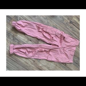 Light Pink Distressed Cargo Pants